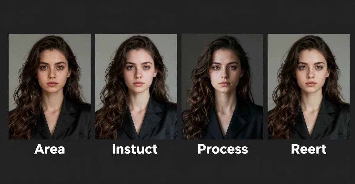 Step-by-step demonstration of AI image editing using text prompts to change clothing and background