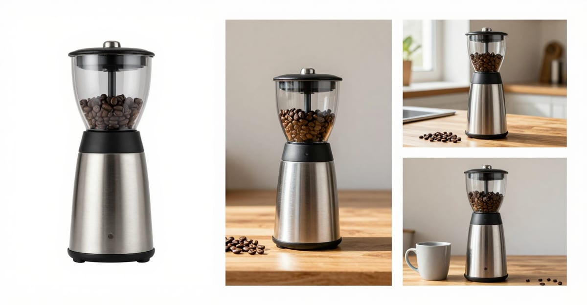 An Amazon product listing image gallery showing a white-background main image next to two lifestyle secondary shots of the same product