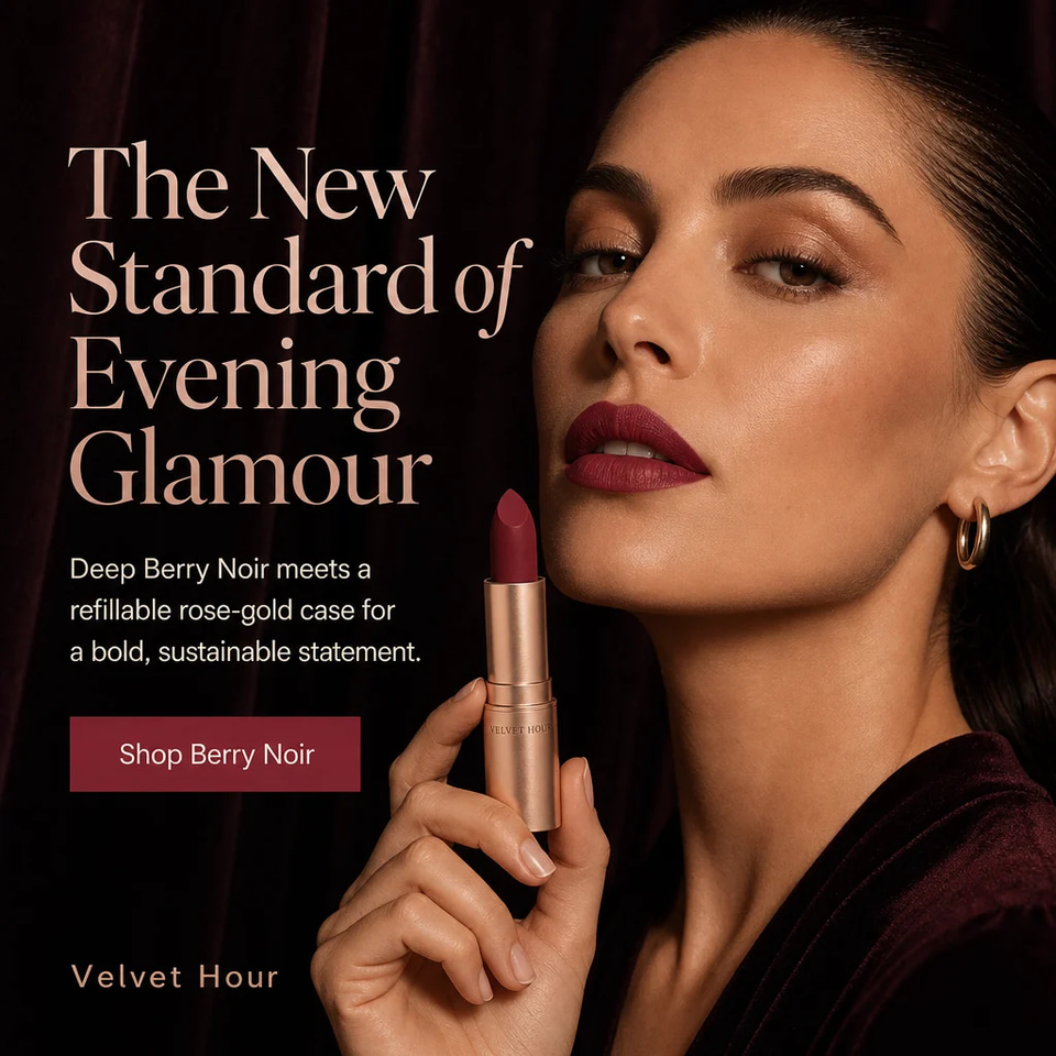 Velvet Hour ad, Editorial cover: “The New Standard of Evening Glamour” (made in Marketing Brand Studio)