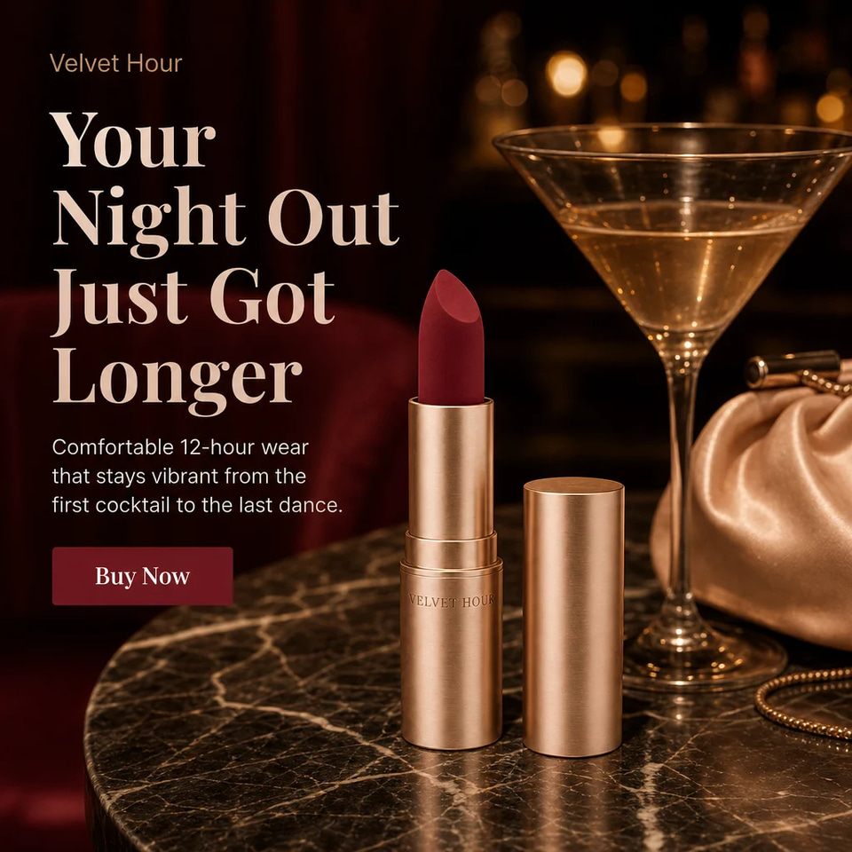 Velvet Hour ad, Lifestyle moment: “Your Night Out Just Got Longer” (made in Marketing Brand Studio)