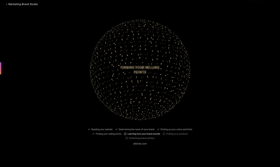 Reading the website: the research sphere names each stage (screenshot)