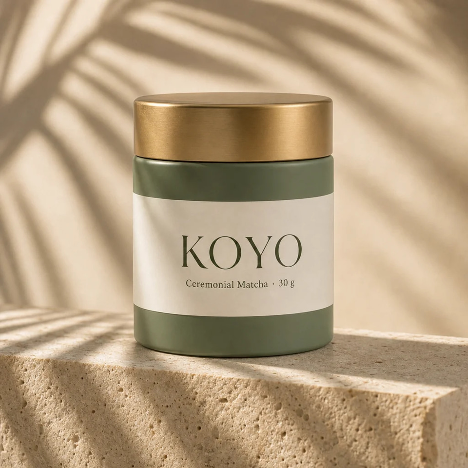 Stone plinth — made in Marketing Studio on Koyo Ceremonial Matcha