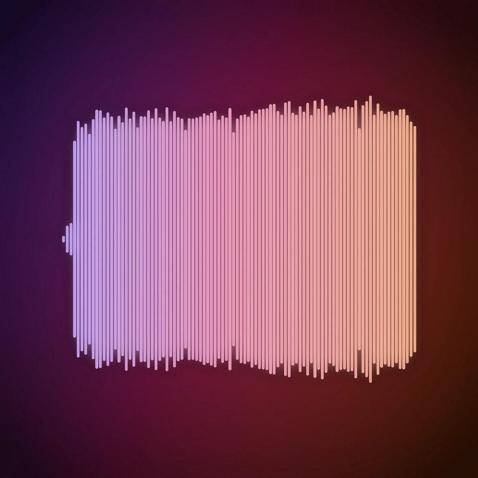 Waveform of the second track from that same run — a different take on the same prompt, drawn from its own audio file