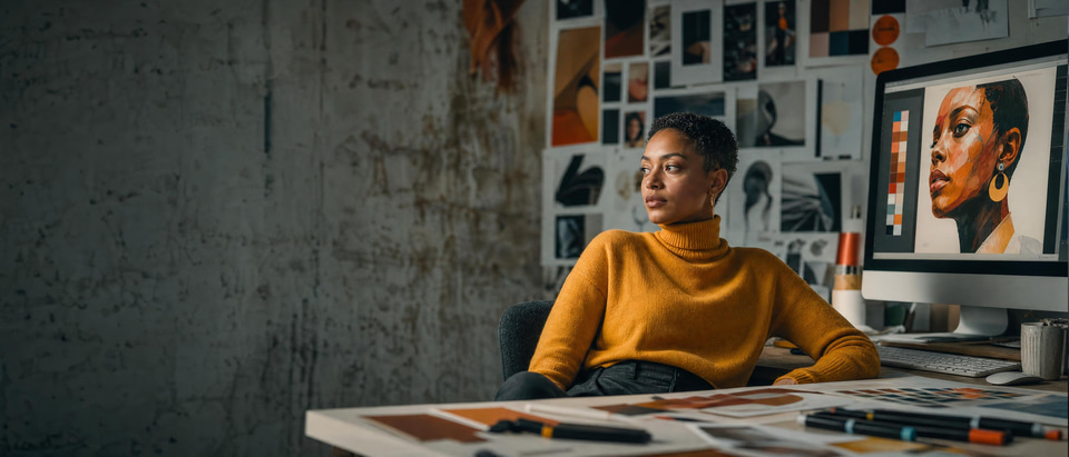 A character designer creating a brand new face from scratch