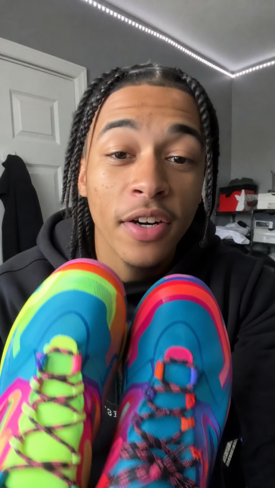 Sneakers, shown off up close