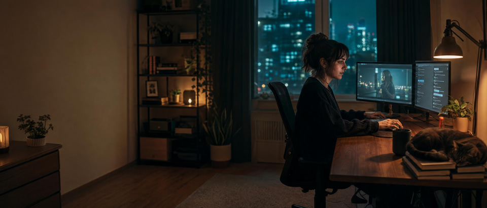A developer asking an AI assistant to make video from her editor