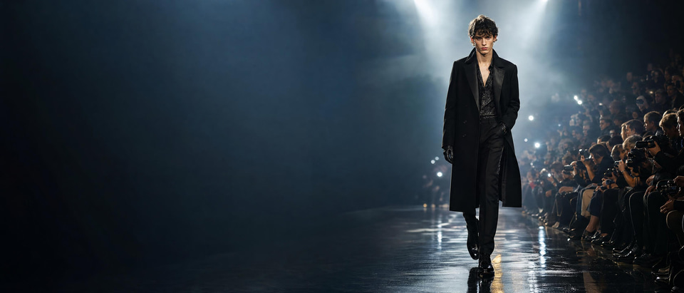 A model walking a runway