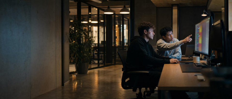 Two developers choosing tools